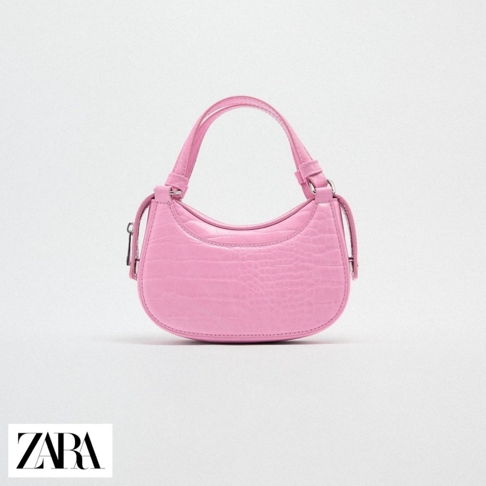 Zara Mini half-moon crossbody bag pink